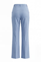 Laden Sie das Bild in den Galerie-Viewer, Staubiger blauer Notched Revers mit einem Knopf Slim Fit langer Frauenanzug