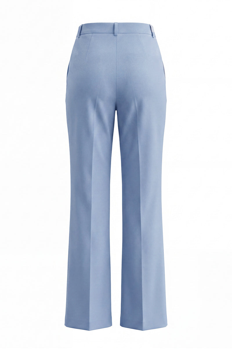 Laden Sie das Bild in den Galerie-Viewer, Staubiger blauer Notched Revers mit einem Knopf Slim Fit langer Frauenanzug