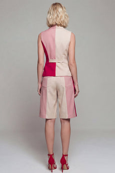 Spitzenrevers 2-teilige helle Khaki-Damenanzüge