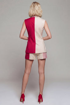 2-teilige Spitzrevers ColorBlock Light Khaki Damenanzüge