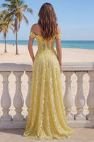 Laden Sie das Bild in den Galerie-Viewer, A-Linie langes Abschlussballkleid mit Spitzen-Korsett-Appliquierung