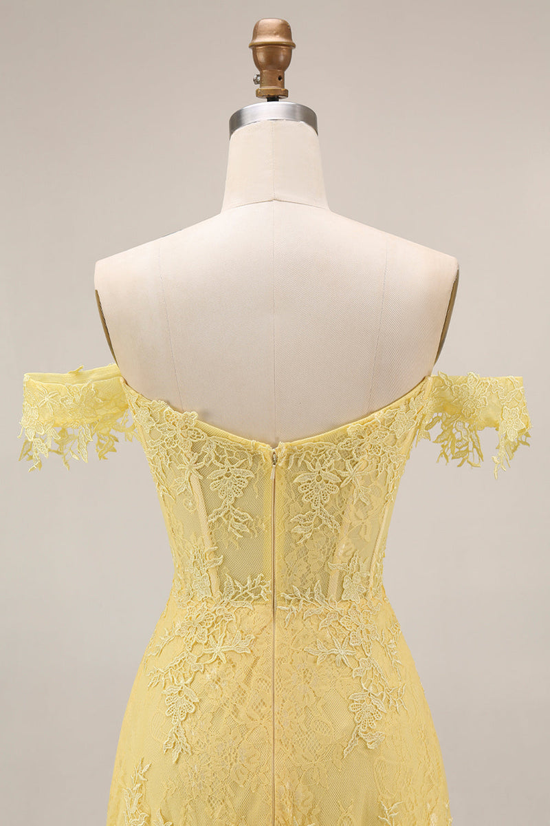 Laden Sie das Bild in den Galerie-Viewer, A-Linie langes Abschlussballkleid mit Spitzen-Korsett-Appliquierung
