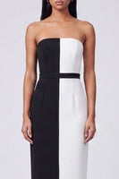 Laden Sie das Bild in den Galerie-Viewer, Off-the-shoulder schwarz-weißes Bodycon Maxi-Kleid