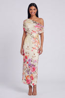 Laden Sie das Bild in den Galerie-Viewer, Schwarzes Tüll-Bodycon-Muster mit Blumen-Maxikleid