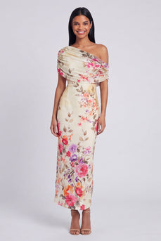 Schwarzes Tüll-Bodycon-Muster mit Blumen-Maxikleid