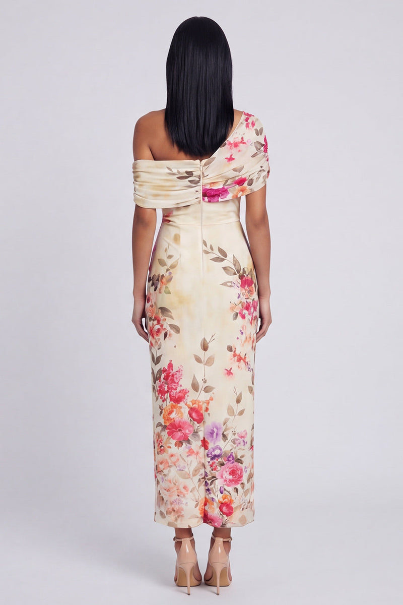 Laden Sie das Bild in den Galerie-Viewer, Schwarzes Tüll-Bodycon-Muster mit Blumen-Maxikleid