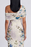 Laden Sie das Bild in den Galerie-Viewer, Schwarzes Tüll-Bodycon-Muster mit Blumen-Maxikleid