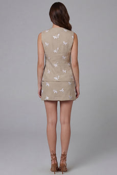 Khaki einreihige Blumen-Arbeitsanzüge aus zwei Teilen