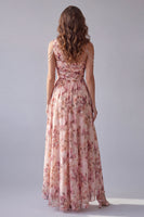 Laden Sie das Bild in den Galerie-Viewer, Ein Schulter pinkfarbenes Blumenmuster A-Linie formelles Kleid