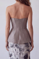 Laden Sie das Bild in den Galerie-Viewer, Vintage-Mauve-Meerjungfrauen-Chiffon-Trägerloses, langes Festkleid