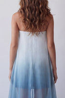Laden Sie das Bild in den Galerie-Viewer, Lake Blue Chiffon trägerloses Bodycon Mini-Festkleid
