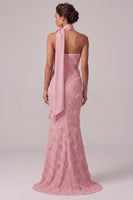 Laden Sie das Bild in den Galerie-Viewer, Pinkes, trägerloses Meerjungfrauen-Blumenkleid Lange Mutter der Braut
