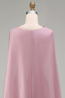 Laden Sie das Bild in den Galerie-Viewer, Glitzerndes Rosa Trägerloses Meerjungfrauen Langes Strasssteinen Ballkleid mit Umhang