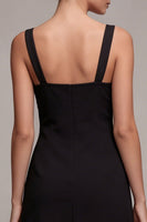 Laden Sie das Bild in den Galerie-Viewer, Schwarzes Bodycon Satin Minikleid mit Schleife