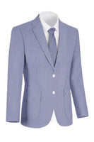 Laden Sie das Bild in den Galerie-Viewer, Hellblaue einreihige Herrenjacke mit Notch-Revers