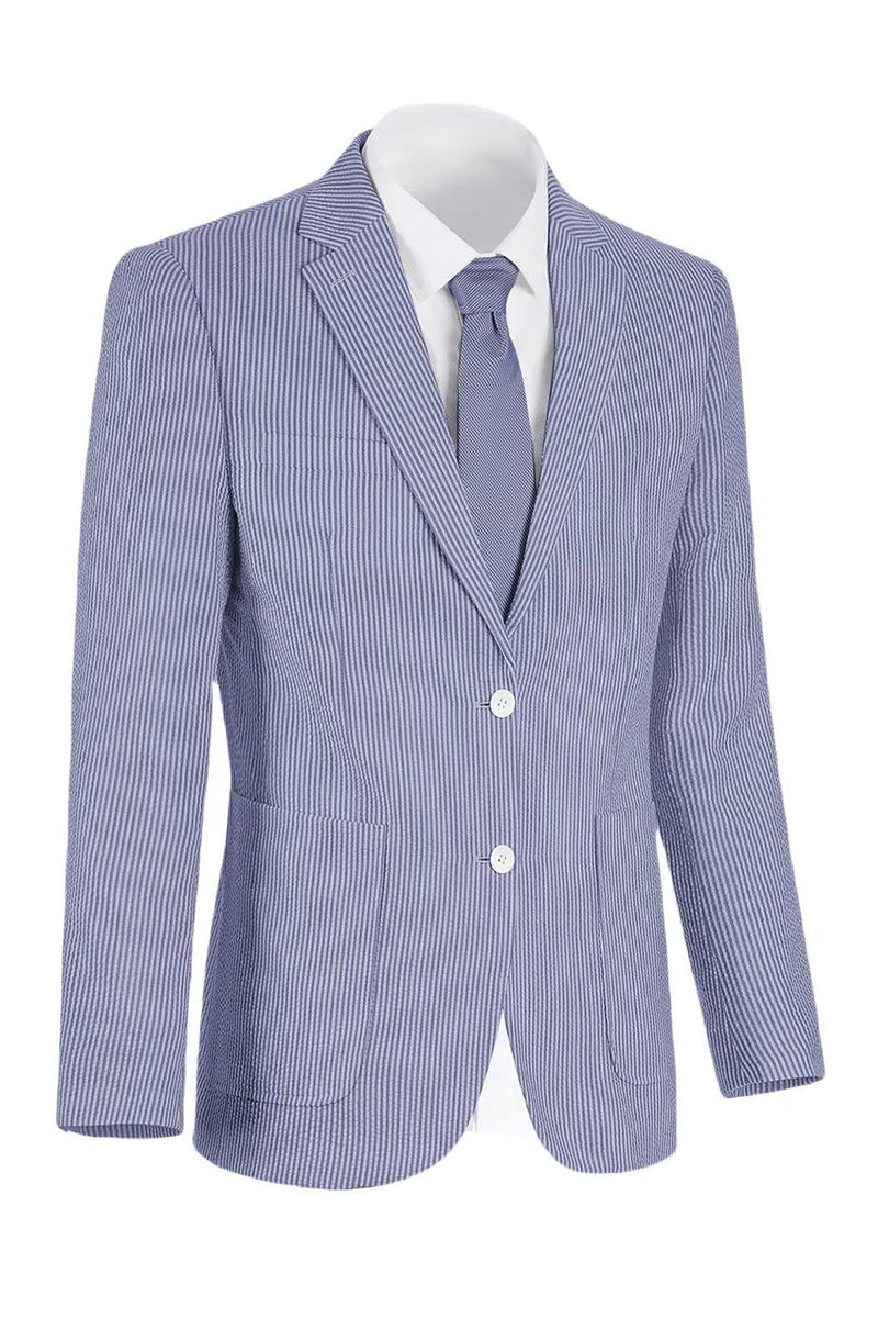 Laden Sie das Bild in den Galerie-Viewer, Hellblaue einreihige Herrenjacke mit Notch-Revers