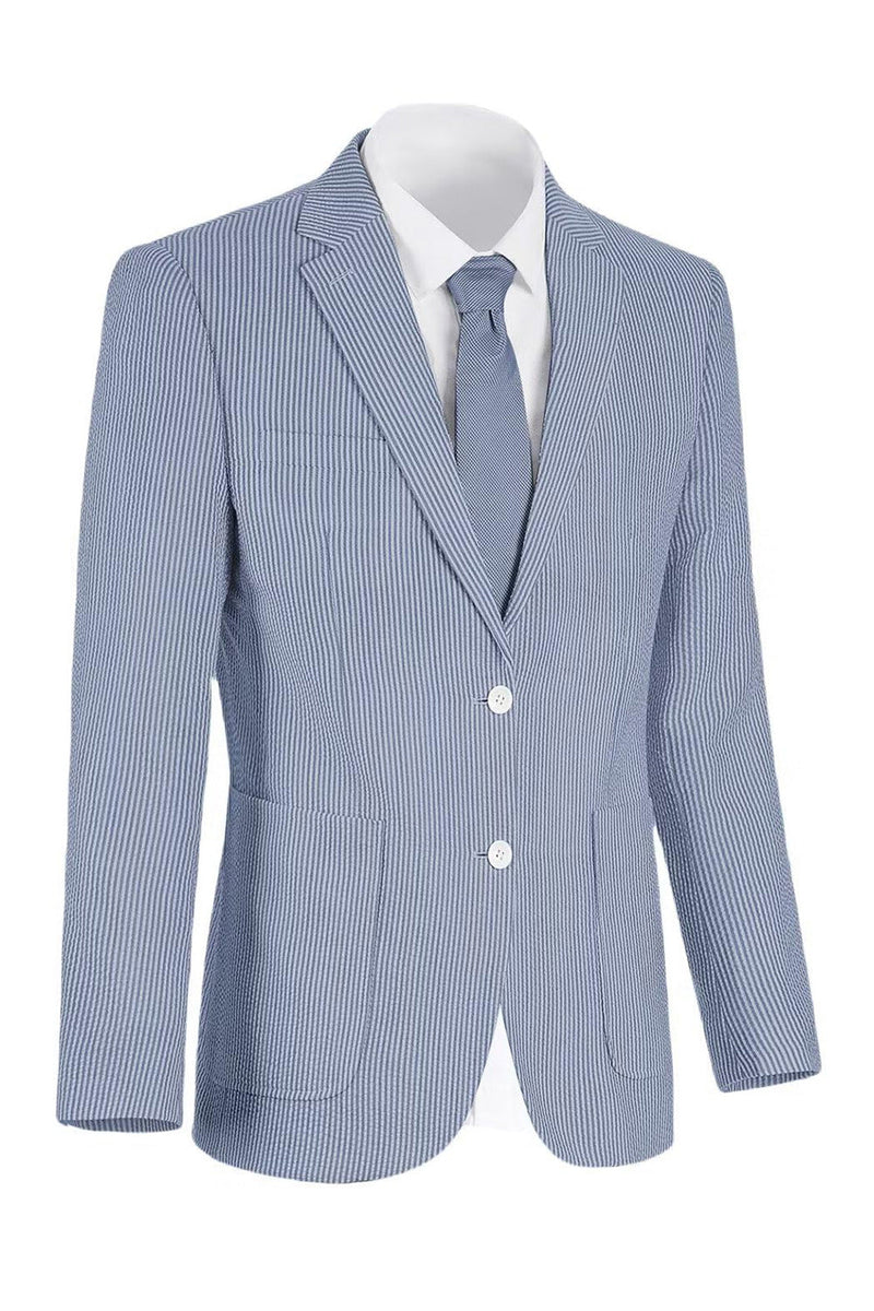 Laden Sie das Bild in den Galerie-Viewer, Hellblaue einreihige Herrenjacke mit Notch-Revers