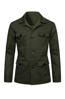 Laden Sie das Bild in den Galerie-Viewer, Beige, einreihige Herrenjacke mit Notch-Notch-Revers