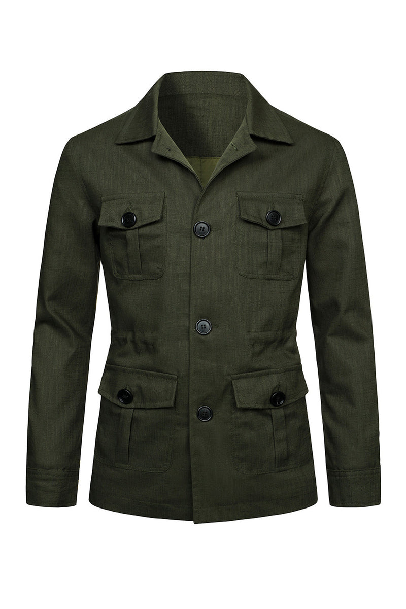 Laden Sie das Bild in den Galerie-Viewer, Beige, einreihige Herrenjacke mit Notch-Notch-Revers