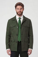 Laden Sie das Bild in den Galerie-Viewer, Beige, einreihige Herrenjacke mit Notch-Notch-Revers