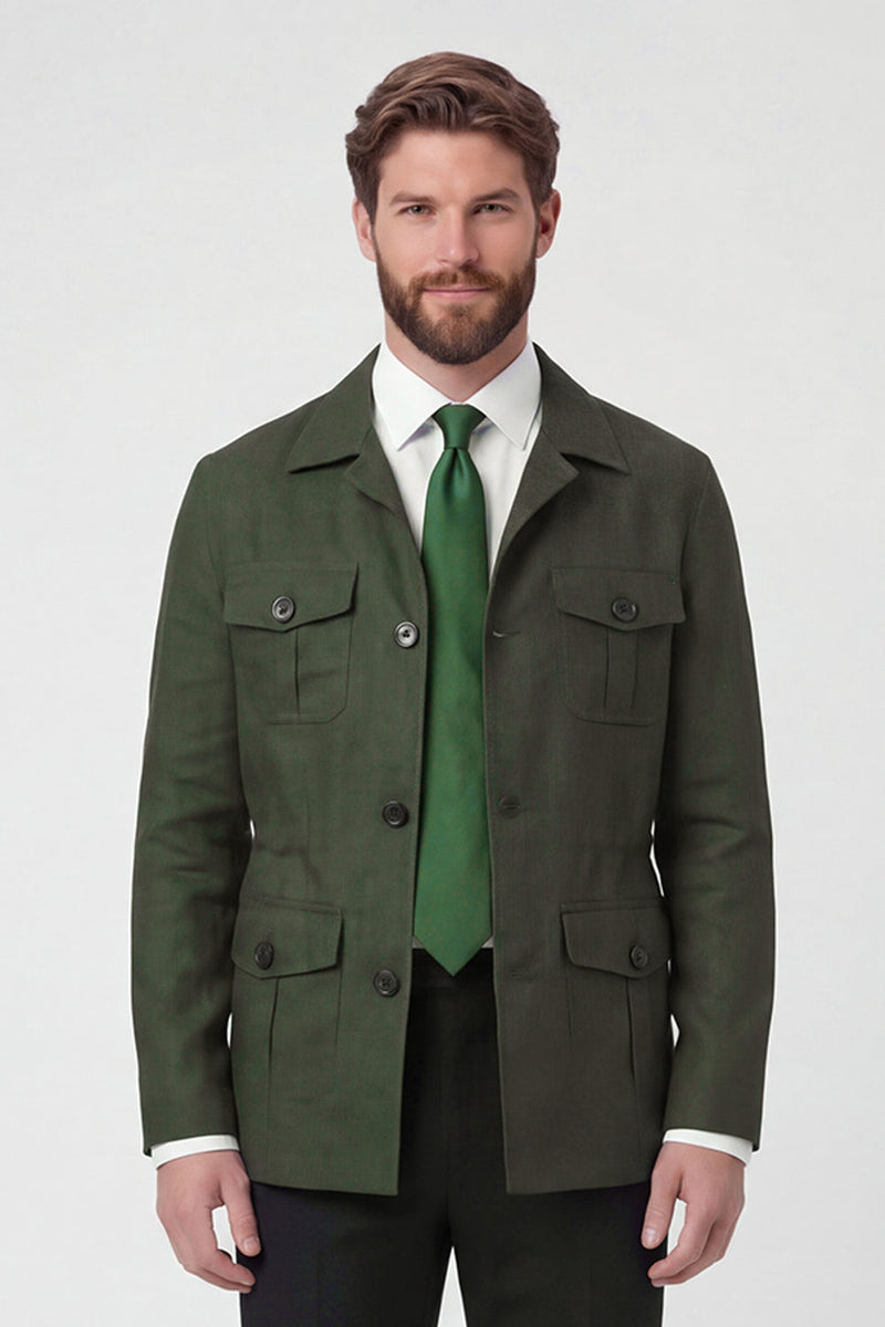 Laden Sie das Bild in den Galerie-Viewer, Beige, einreihige Herrenjacke mit Notch-Notch-Revers