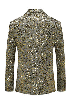 Glitzerndes goldenes Revers einreihige Herrenjacke mit Perlen