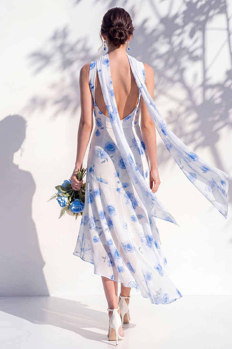Laden Sie das Bild in den Galerie-Viewer, Grünes Blumen-Meerjungfrauen-V-Ausschnitt-Brautjungfernkleid mit Schal
