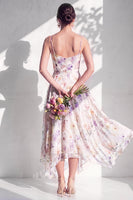 Laden Sie das Bild in den Galerie-Viewer, Grünes Blumen A-Linie Cowl-Ausschnitt Brautjungfernkleid