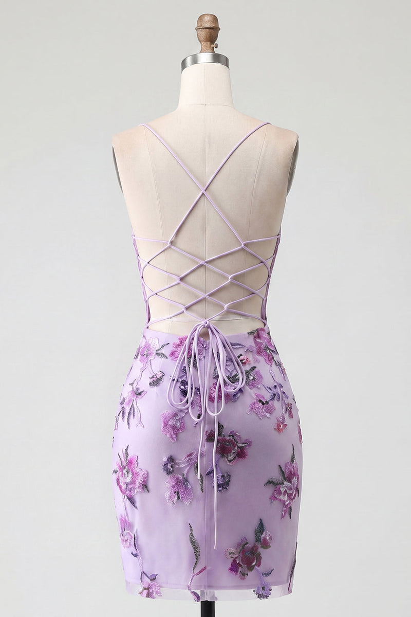 Laden Sie das Bild in den Galerie-Viewer, Rouge Bodycon Neckholderhals Transparentes Korsett, Pailletten Heimkehrkleid