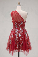 Laden Sie das Bild in den Galerie-Viewer, Glitzerndes rotes Blumenkleid mit kurzem Korsett und Rüschen