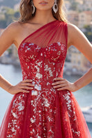 Laden Sie das Bild in den Galerie-Viewer, Glitzerndes rotes Blumenkleid mit kurzem Korsett und Rüschen