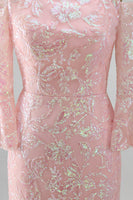 Laden Sie das Bild in den Galerie-Viewer, Glitzerndes Meerjungfrauen Blush Von den Schultern Pailletten Langes Mutter der Braut Kleid
