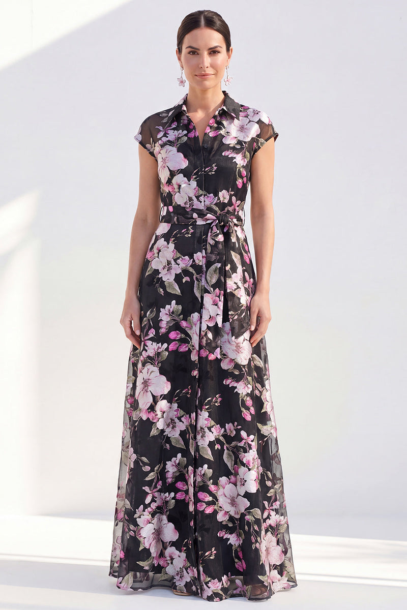 Laden Sie das Bild in den Galerie-Viewer, Weißes A-Linien-Blumen-Langkleid der Braut mit Gürtel