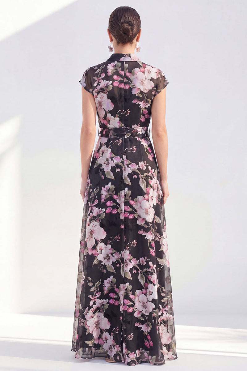 Laden Sie das Bild in den Galerie-Viewer, Weißes A-Linien-Blumen-Langkleid der Braut mit Gürtel