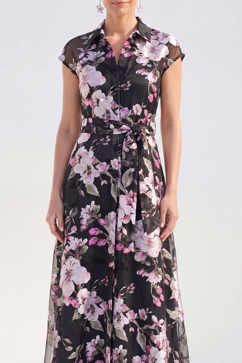 Laden Sie das Bild in den Galerie-Viewer, Weißes A-Linien-Blumen-Langkleid der Braut mit Gürtel