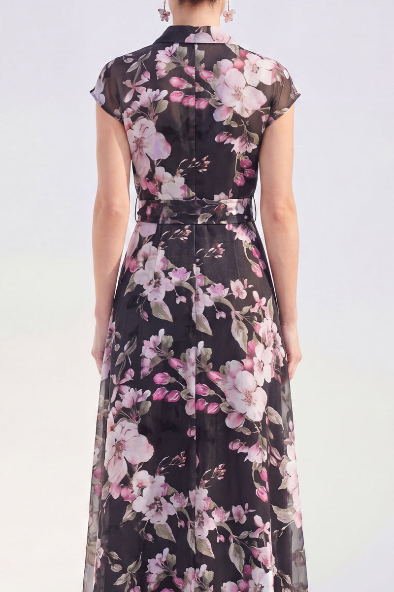 Laden Sie das Bild in den Galerie-Viewer, Weißes A-Linien-Blumen-Langkleid der Braut mit Gürtel