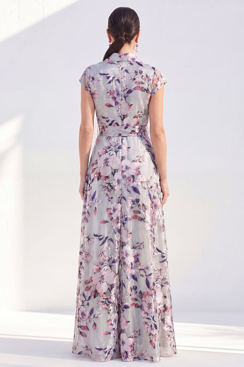 Laden Sie das Bild in den Galerie-Viewer, Weißes A-Linien-Blumen-Langkleid der Braut mit Gürtel