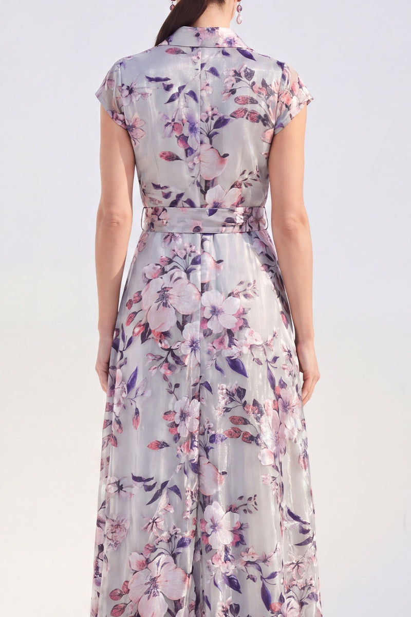 Laden Sie das Bild in den Galerie-Viewer, Weißes A-Linien-Blumen-Langkleid der Braut mit Gürtel