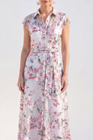 Laden Sie das Bild in den Galerie-Viewer, Weißes A-Linien-Blumen-Langkleid der Braut mit Gürtel