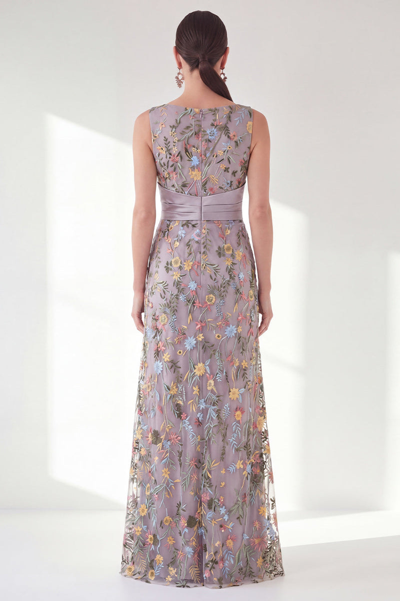 Laden Sie das Bild in den Galerie-Viewer, Marineblauer Meerjungfrauen-Bateau-Ausschnitt mit langem Mutter-der-der-Braut-Kleid mit Schlitz