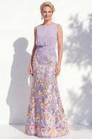 Laden Sie das Bild in den Galerie-Viewer, Dunkelgrünes Meerjungfrauen-Bateau-Hals, 3D-Blumenkleid, lange Mutter der Braut