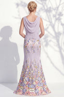 Laden Sie das Bild in den Galerie-Viewer, Dunkelgrünes Meerjungfrauen-Bateau-Hals, 3D-Blumenkleid, lange Mutter der Braut