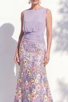 Laden Sie das Bild in den Galerie-Viewer, Dunkelgrünes Meerjungfrauen-Bateau-Hals, 3D-Blumenkleid, lange Mutter der Braut