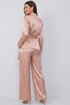 Dusty Rose Revers zweiteilige Damenanzüge