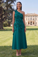 Laden Sie das Bild in den Galerie-Viewer, Gelbes einschulteriges A-Linien-Midi-Blumenkleid