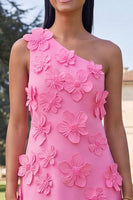 Laden Sie das Bild in den Galerie-Viewer, Gelbes einschulteriges A-Linien-Midi-Blumenkleid