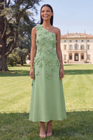 Laden Sie das Bild in den Galerie-Viewer, Gelbes einschulteriges A-Linien-Midi-Blumenkleid