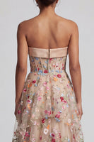 Laden Sie das Bild in den Galerie-Viewer, Off-the-shoulder High-Low Champagner A-Linie Tüll Blumenkleid Mutter der Braut