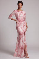 Laden Sie das Bild in den Galerie-Viewer, Blush Pailletten 3/4-Ärmel Meerjungfrauen Kleid Mutter der Braut