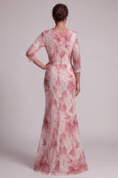 Laden Sie das Bild in den Galerie-Viewer, Blush Pailletten 3/4-Ärmel Meerjungfrauen Kleid Mutter der Braut